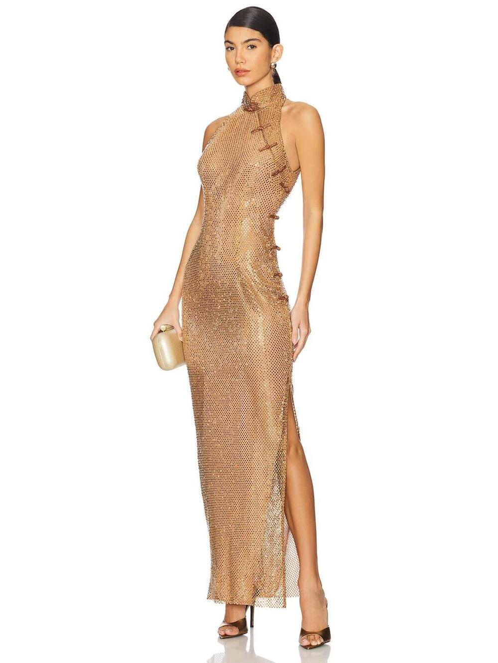 SAU LEE Shao Dress in Copper